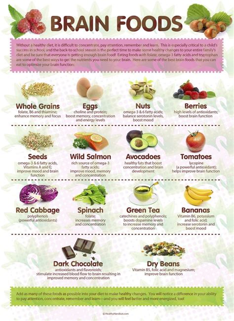 Brain Foods | Good brain food, Brain food, Nutrition