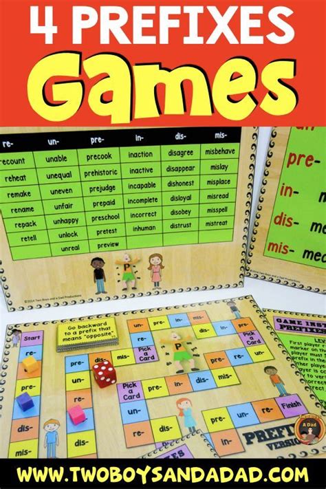 Prefix Games with 4 Differentiated Versions | Prefixes, Teaching prefixes, Teaching nouns