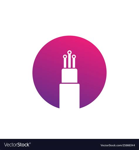 Optic fiber cable icon Royalty Free Vector Image