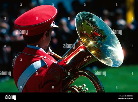 Young Tuba Player In A Marching Band Stock Photo - Alamy