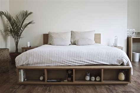 We're big fans of Muji's oak storage bed. Their pocket coil spring ...