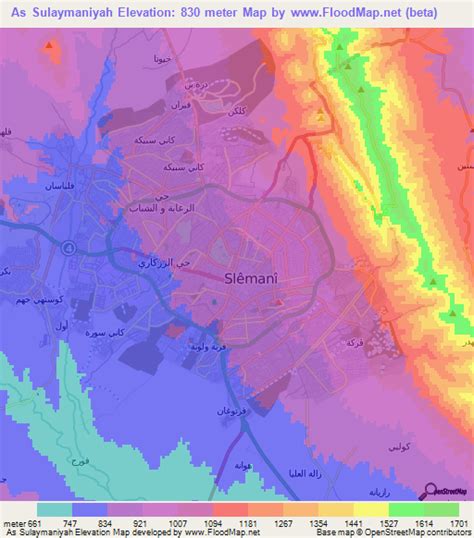 Elevation of As Sulaymaniyah,Iraq Elevation Map, Topography, Contour