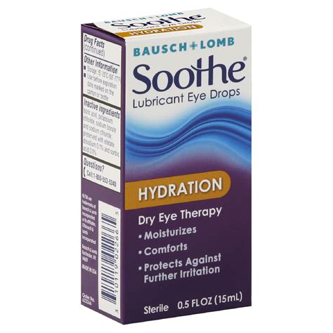 Bausch & Lomb Soothe Lubricant Eye Drops, Hydration, Dry Eye Therapy,0.5 fl oz (15 ml)