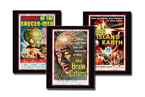 Vintage Science Fiction Horror Movie Posters Retro 1950's Sci Fi ...