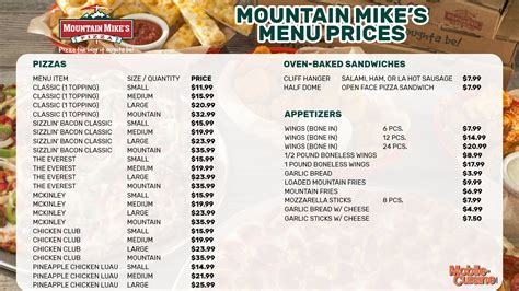 Mountain Mike's Menu Prices & Happy Hour (2024)