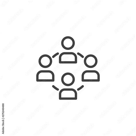 Vecteur Stock People connection line icon. Human interaction linear ...