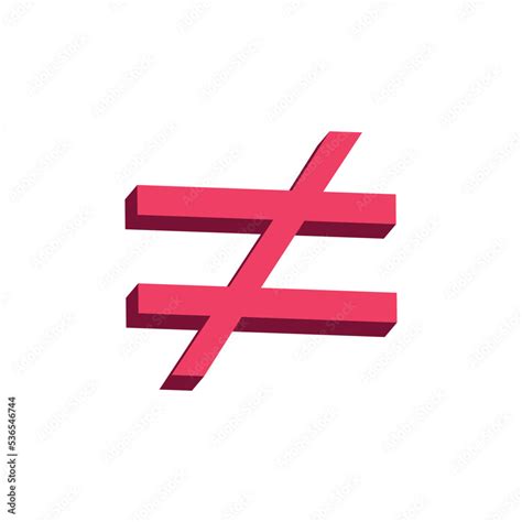 not equal symbol vector illustration isolated on white background. 3d art style. Stock Vector ...