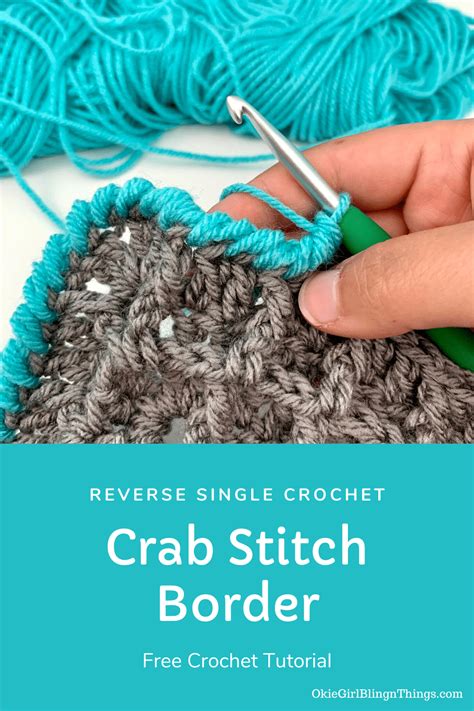 Crab Stitch (Reverse Single) Crochet Border Tutorial | Crab stitch ...