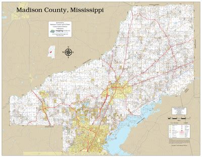 Madison County Mississippi 2020 Wall Map | Mapping Solutions