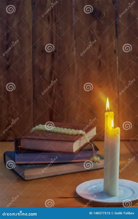 The Holy Quran and Lights. Muslims Holy Book Koran. the Holy Quran. Free Space Stock Image ...