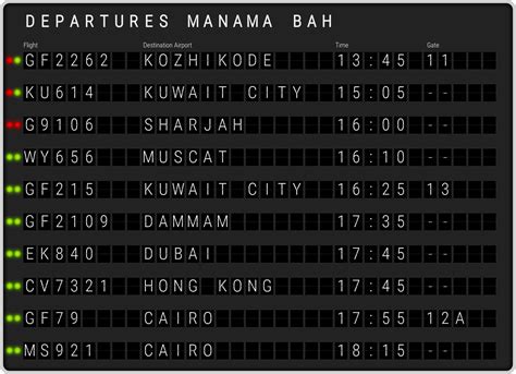 Manama Bahrain Airport Departures [BAH] Flight Schedules & departure