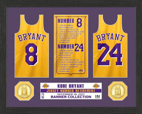 Kobe Bryant Lakers "Jersey Number Retirement" 12x15 Custom Framed ...