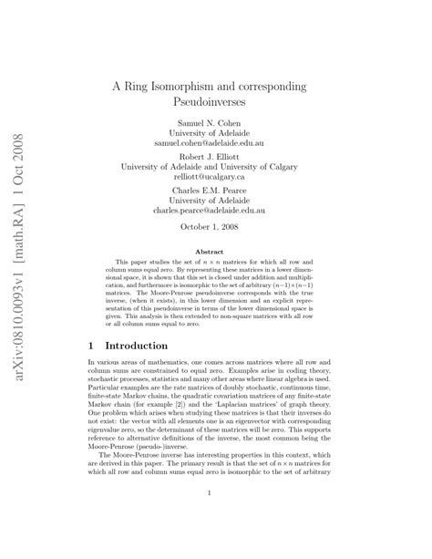 (PDF) A Ring Isomorphism and corresponding