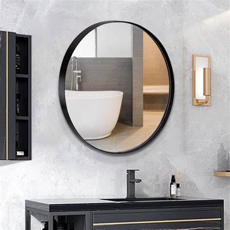 Black Round Bathroom Mirror – Rispa