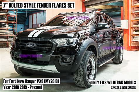 7" BOLTED FENDER FLARES WHEEL ARCH FOR FORD RANGER WILDTRAK 2018 2019 PX3 MY2019 | eBay