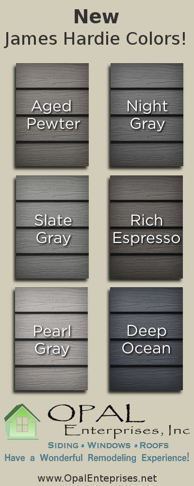 James Hardie Siding Color Chart