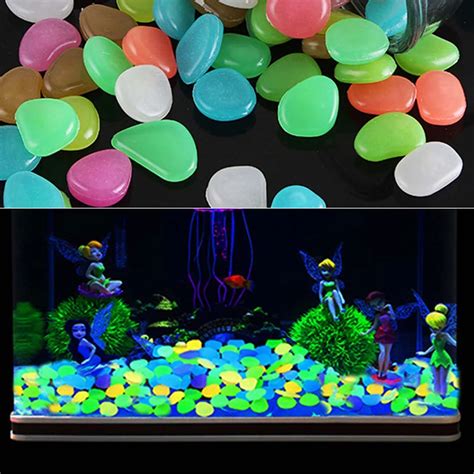 10pcs/lot Garden Ornaments Glow Stone Luminous In the Dark Garden Fake Pebbles Glow Stone Rocks ...