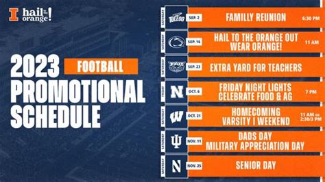 Fighting Illini Football Promotional Schedule Announced for 2023 ...