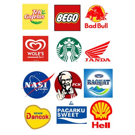 Jual Stiker Logo Brand Lucu / Stiker Logo Plesetan / Stiker Plesetan ...