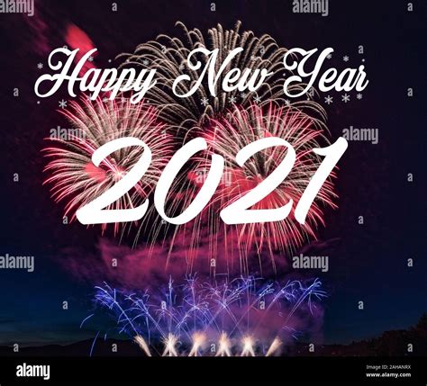 Happy new year 2021 with fireworks background. Celebration New Year 2021 Stock Photo - Alamy