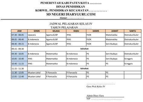 Contoh Jadwal Pelajaran Kelas 4 Kurikulum Merdeka Smk - IMAGESEE