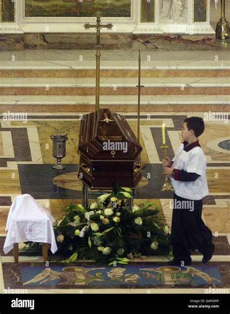 The coffin of singer Joe Dolan during his funeral at the Cathedral of Christ the King in ...