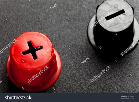 Battery Red Positive And Black Negative Stock Photo 90519418 : Shutterstock