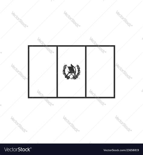 Guatemala flag icon in black outline flat design Vector Image