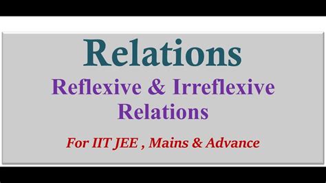 Reflexive & Irreflexive Relations|functions|discrete Mathematics - YouTube