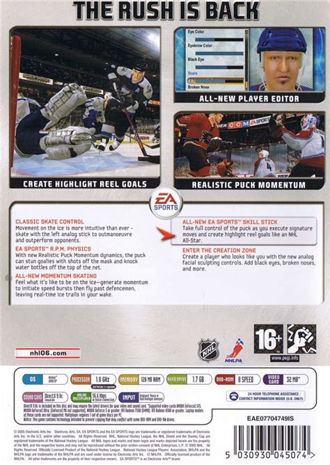 NHL 06 (2005) Windows box cover art - MobyGames