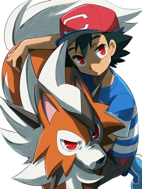 Ash and Lycanroc | Pokémon heroes, Pokemon alola, Pokemon characters