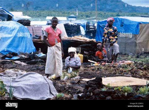 Refugee camp in Goma, Democratic Republic of the Congo in 1995. Area ...