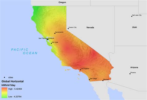 Solar Resource map sets for California (GHI, DNI) - Green Power Labs