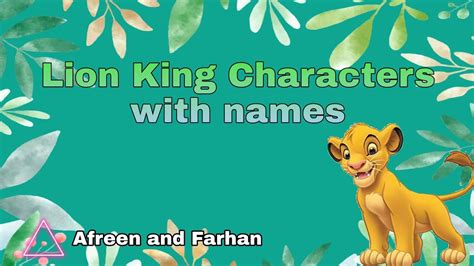 Female Lion King Characters Names