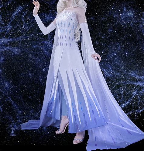 DokiDoki-SSR Movie Frozen 2 Elsa Dress Princess Sprit Dress White in 2020 | Dresses, Dress ...