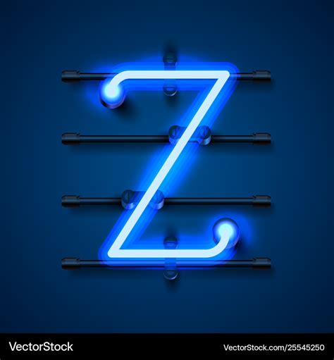 Neon font letter z art design signboard Royalty Free Vector