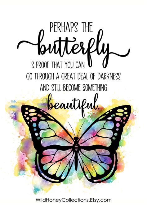 Butterfly Inspirational Printable Wall Decor, Butterfly Quote, Perhaps the Butterfly, INSTANT ...