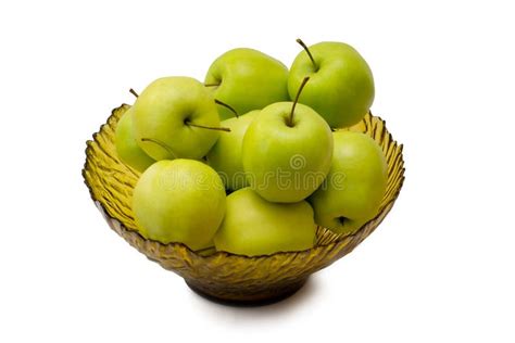Green Apples in a Glass Vase Stock Image - Image of diet, delicious ...