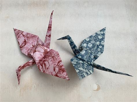 Origami Cranes Paper Birds 2 Colors 8 Pieces | Etsy