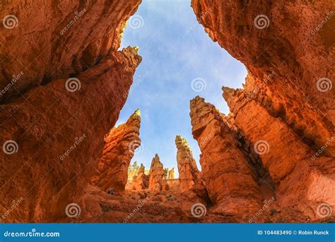 Between Hoodoos on Fairyland Trail in Bryce Canyon, Utah Stock Photo ...