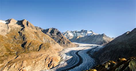 Hiking Along The Great Aletsch Glacier, Bettmeralp, Switzerland