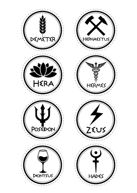 Greek Gods Symbols Vinyl Stickers/percy Jackson Inspired Stickers/13 Stickers With Each God ...