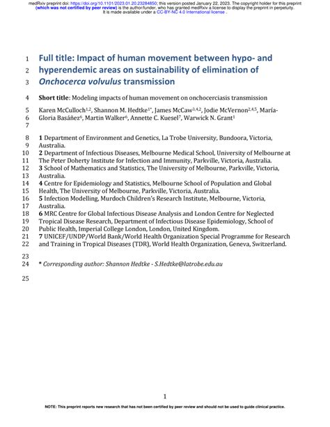 (PDF) Impact of human movement between hypo- and hyperendemic areas on ...