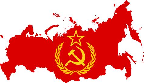 Soviet Union Map With Flag