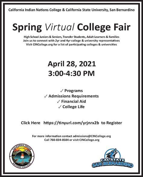 Spring 2021 Virtual College Fair - CINCollege