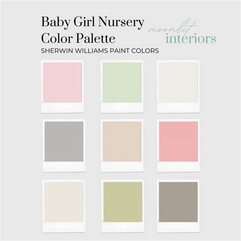 Baby Girl Nursery Color Palette Sherwin Williams Interior - Etsy