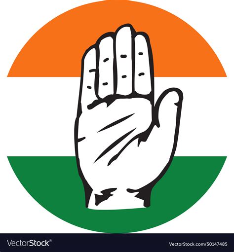 Inc party indian national congress flag Royalty Free Vector