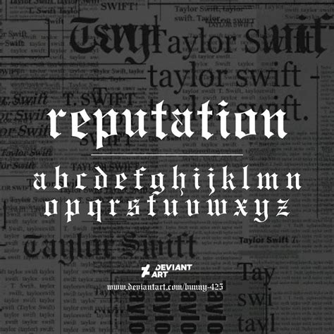 TAYLOR SWIFT 'REPUTATION' FONT by EUPH0R1C on DeviantArt