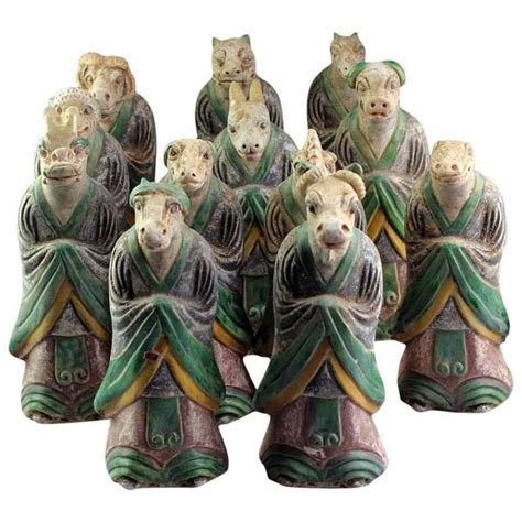 Important Ancient Chinese Zodiac Complete Collection Sculptures, Ming ...