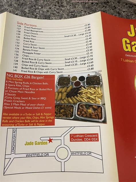 Menu at The Jade Garden restaurant, Dundee